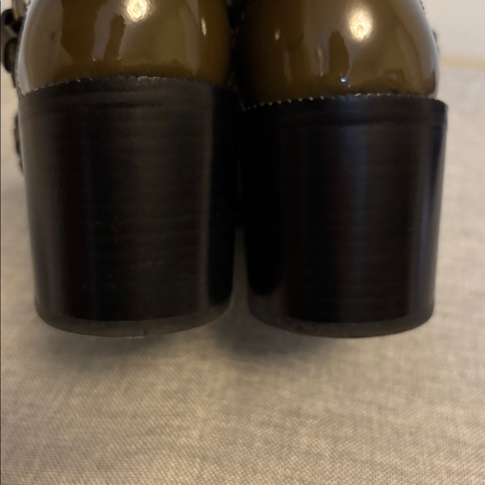 Jeffrey  Campbell Monk Heeled Shooties, in Olive Patent, Size 8/39.  EUC. - Picture 12 of 16